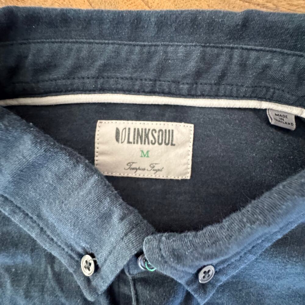 Linksoul Men's Button Down Short Sleeve Shirt - Size M - Picture 2 of 7